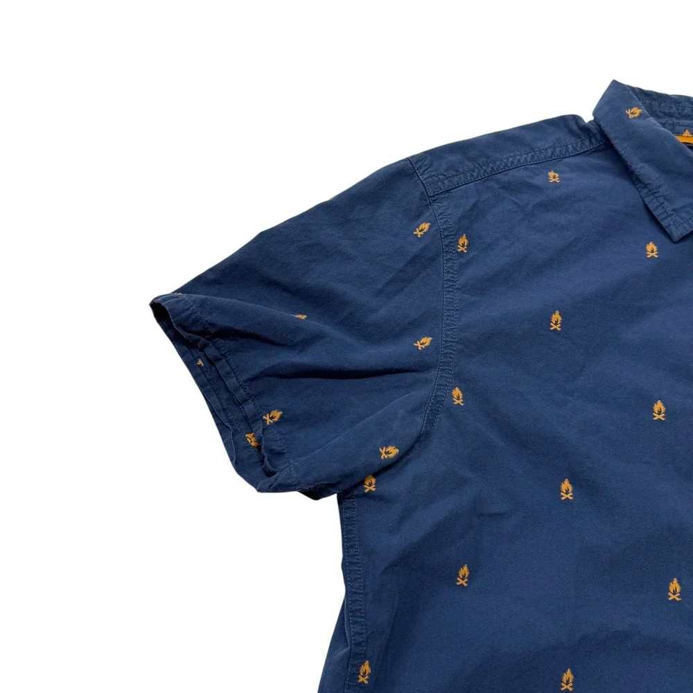 The North Face Blue Campfire Print‎ Baytrail Jacquard Short-Sleeve Shirt Mens M